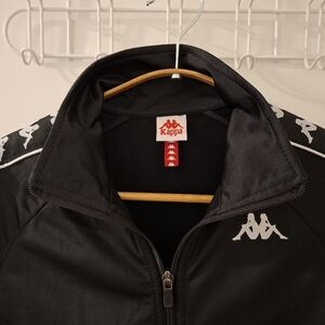 Kappa Women's Classic Black Track Jacket with White Accents (Size XS)